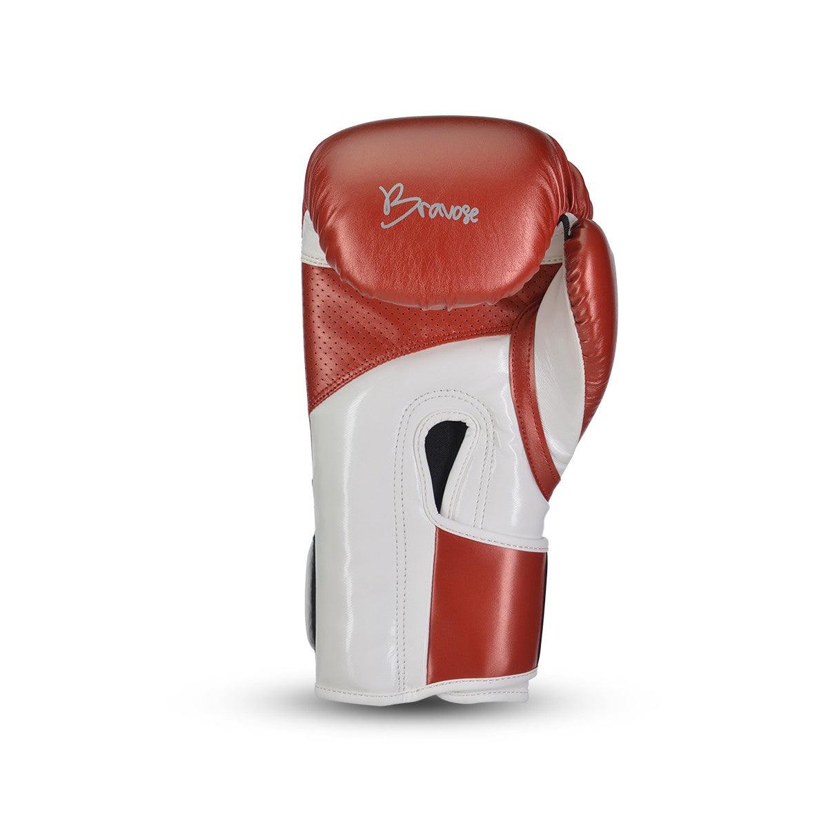 Alpha Metallic Red Premium Quality Boxing Gloves for Bag and Sparring - Bravose